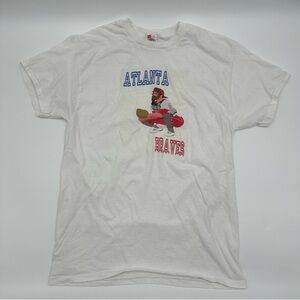 Vintage Hanes 90’s Mens Large Atlanta Braves‎ MLB Catcher Logo Single Stitch Tee
